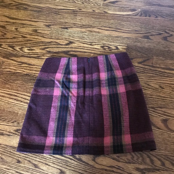 Plaid mini skirt, wool polyester blend - Picture 2 of 4